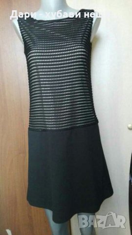 Рокля за пролет/есен, в черно и бежово🍀👗S,M👗арт.3057