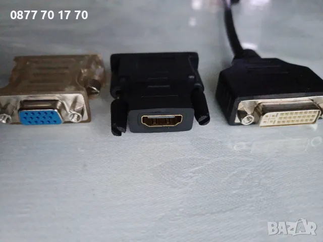 3 бр.преходници DVI, VGA, HDMI, снимка 3 - Кабели и адаптери - 47295591