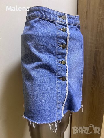 Дамска дънкова пола с копчета !, снимка 2 - Поли - 42097529