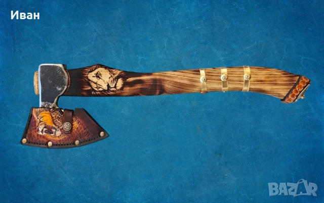 Брадва лъв ръчна изработка топор секира , снимка 5 - Градински инструменти - 52308489