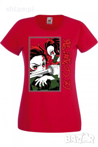Дамска тениска Demon Slayer Tanjiro Nezuko Fighting,Анимация,игра,Празник,Повод., снимка 3 - Тениски - 38058643