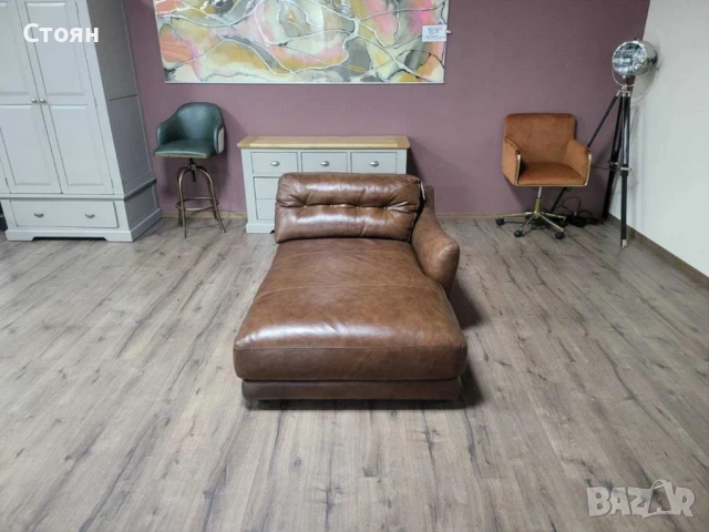 Кафява кожена лежанка - 100 % естествена кожа