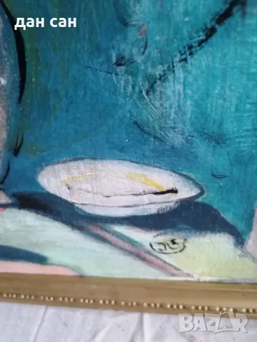 Натюрморт маслени бои подпис , снимка 3 - Антикварни и старинни предмети - 48258458