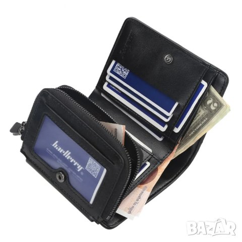 Качествен Мъжки портфейл, ретро портмоне, чанта за карти от PU кожа снимки цип ретро кожен портмоне, снимка 4 - Портфейли, портмонета - 42910815