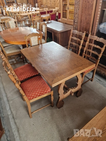 К-т Масивна Трапезна Разтегателна Маса и 4 броя Стола-внос от Германия!