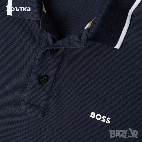 Hugo Boss Parloy190 - Оригинална мъжка тениска с яка р-р XL, снимка 3 - Тениски - 54152085