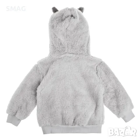 Зимно бебешко горнище с качулка с уши на миеща мечка сиво S_1245179, снимка 3 - Бебешки якета и елеци - 49897192