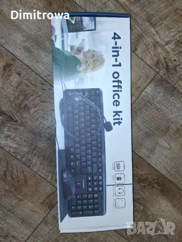 Комплект 4 в 1 Gembird клавиатура/мишка/слушалки/подложка за мишка, снимка 4 - Клавиатури и мишки - 49122147