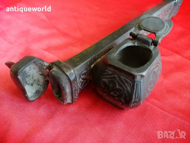 Стар ОСМАНСКИ Девит , Дивит , Мастилница с ТУГРА, снимка 4 - Антикварни и старинни предмети - 37310956