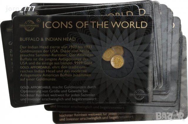 Златна монета от Руанда "Събития на света" 1/200 oz 15 Различни броя