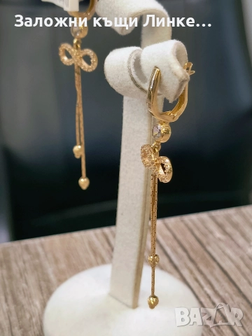 Златни Обеци 3.93гр / 14К, снимка 5 - Обеци - 52749509