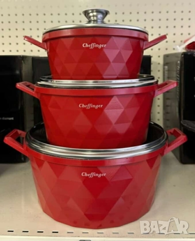 Комплект от 6 броя висококачествени съдове за готвене Cheffinger, снимка 8 - Други стоки за дома - 51922313