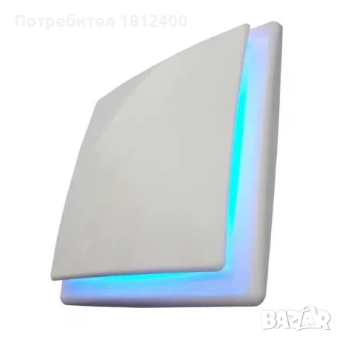 Вентилатор за баня светещ син LED фи 100 с клапа тих влагоуст. ММоторс, снимка 3 - Вентилатори - 51387447