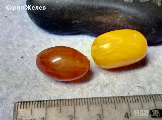 Две СТАРИ КАТАЛИН / БАКЕЛИТ ЗВЕНА ЗЪРНА от БРОЕНИЦА 48801, снимка 3 - Антикварни и старинни предмети - 48842244