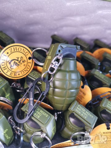 Запалка - граната. С ключодържател. Голям размер, ветроустойчива, червен пламък, снимка 5 - Запалки - 35599240