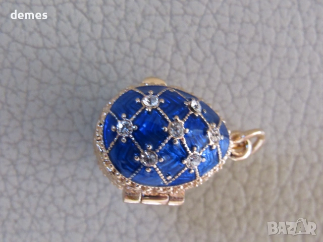 Фино дамско колие-висулка с Яйце Фаберже, ново, снимка 2 - Колиета, медальони, синджири - 45496591