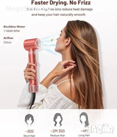 Мултифункционален уред за коса 5 в 1 HITTIONA High-Speed Air Styler, снимка 3 - Сешоари - 55950706