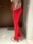 Нов уникален секси висока талия червен спортен елегантен панталон рипс рипсен Alice Evis , снимка 10