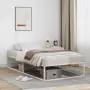 vidaXL Рамка за легло без матрак Бяла 90x200 cm Метал, снимка 2
