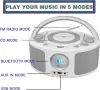 Преносим CD плейър WISCENT с Bluetooth Boombox, FM радио, стерео звук, USB, 3.5 мм AUX , снимка 2