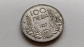 100 лева 1937 България - Сребро, снимка 1