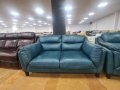 Петролено сини кожени дивани две двойки - естествена кожа, снимка 10