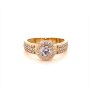 Златен дамски пръстен 2,99гр. размер:54 14кр. проба:585 модел:16698-3, снимка 1