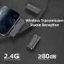 Безжичен лавалиер микрофон, 2 трансивъра, контрол на силата на звука, за Iphone/Android, снимка 5