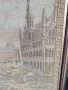 Гент-Брюксел 54см/2бр стари финни белгийски гоблени/средновековен градски пейзаж/дървена рамка, снимка 4