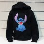 Нов детски суичър с дигитален печат Стич (Stitch) в черен цвят