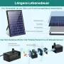 Соларна фонтанна помпа 8W, 300 л/ч, 4000mAh батерия, 8 дюзи – за езеро и градина, снимка 2