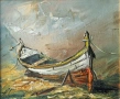 Картина, лодка, худ. А. Симеонов, снимка 2