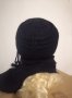 Нов комплект черна шапка с шал Вълна и ангора, снимка 3
