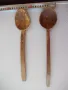 Лот от 2 бр. лъжици дървени стари, снимка 3
