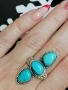 Масивен сребърен пръстен с тюркоаз, снимка 2