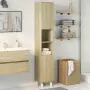 vidaXL Шкаф за баня, сонома дъб, 30,5x30x179 см, инженерно дърво, снимка 3