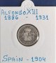 Монета Испания - 50 Сент. 1904 г. Крал Алфонсо XIII - Сребро, снимка 1