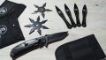 Нож , комплект от 4 остриета и Японски звезди, снимка 1 - Ножове - 42763729