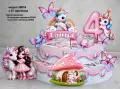 Картонена торта на тема "Еднорог", снимка 1