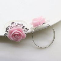 Розова роза пръстен халка декорация за трапезата на салфетки и кърпи, снимка 3 - Други - 31674524