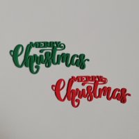 Елемент от гумена хартия merry christmas весела Коледа 2 бр скрапбук декорация , снимка 2 - Други - 38239579