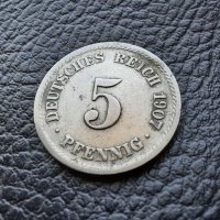 Стара монета 5 пфенига 1907 г.буква F-Германия-рядка,хит цена !, снимка 7 - Нумизматика и бонистика - 39767044