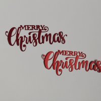 Елемент от хартия надпис Merry christmas весела коледа 2 бр скрапбук декорация , снимка 2 - Други - 38183900