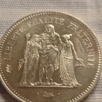Сребърна монета 50 франка 1974г. Република Франция LIBERTE EGALITE FRATERNITE 40936, снимка 12 - Нумизматика и бонистика - 42832358