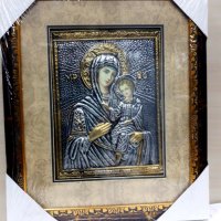 Икона голяма с обков , Б модел, Пресвета Богородица майка с младенеца., снимка 4 - Икони - 35038101