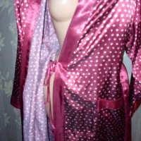 Marcel Clair -M-Сатенен халат в бордо с памучна основа, снимка 4 - Нощници - 34562855