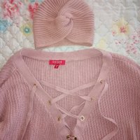Guess пуловер +подарък шапка тип тюрбан H&M, снимка 7 - Блузи с дълъг ръкав и пуловери - 35588617