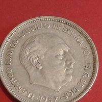 Две монети 25 песети 1957г. Испания/ 2 шилинга 1950г. Великобритания за КОЛЕКЦИОНЕРИ 34824, снимка 5 - Нумизматика и бонистика - 44303939
