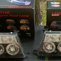 Фарове LED Angel Eyes за Toyota Landcruiser LC100 / FJ100 (1998-2007) L+R, снимка 1 - Части - 33825445