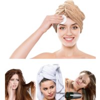 Тюрбани за подсушаване на косата от мек и пухкав микрофибър, снимка 8 - Продукти за коса - 40594176
